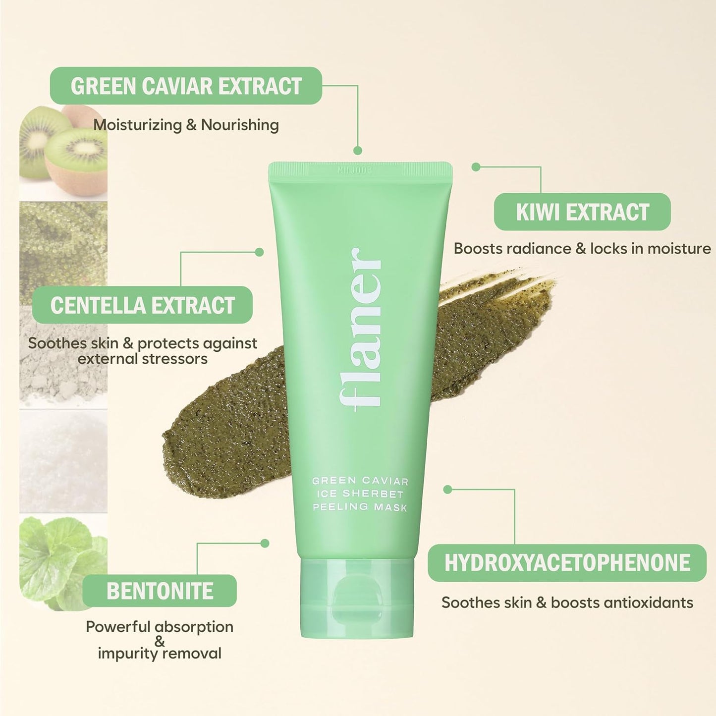 [ Flaner ] Green Caviar Peeling Mask 100g